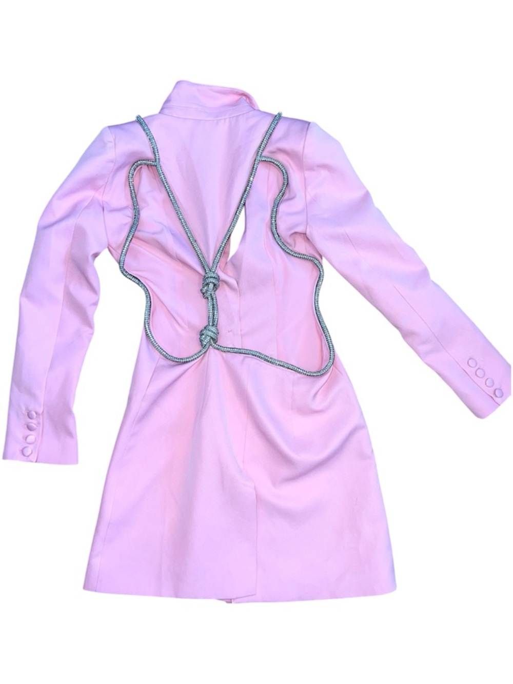 Bella Barnett Mini Jacket Dress Cutouts Rope Glitter Sexy Barbie Coquette Vtg - Picture 8 of 16